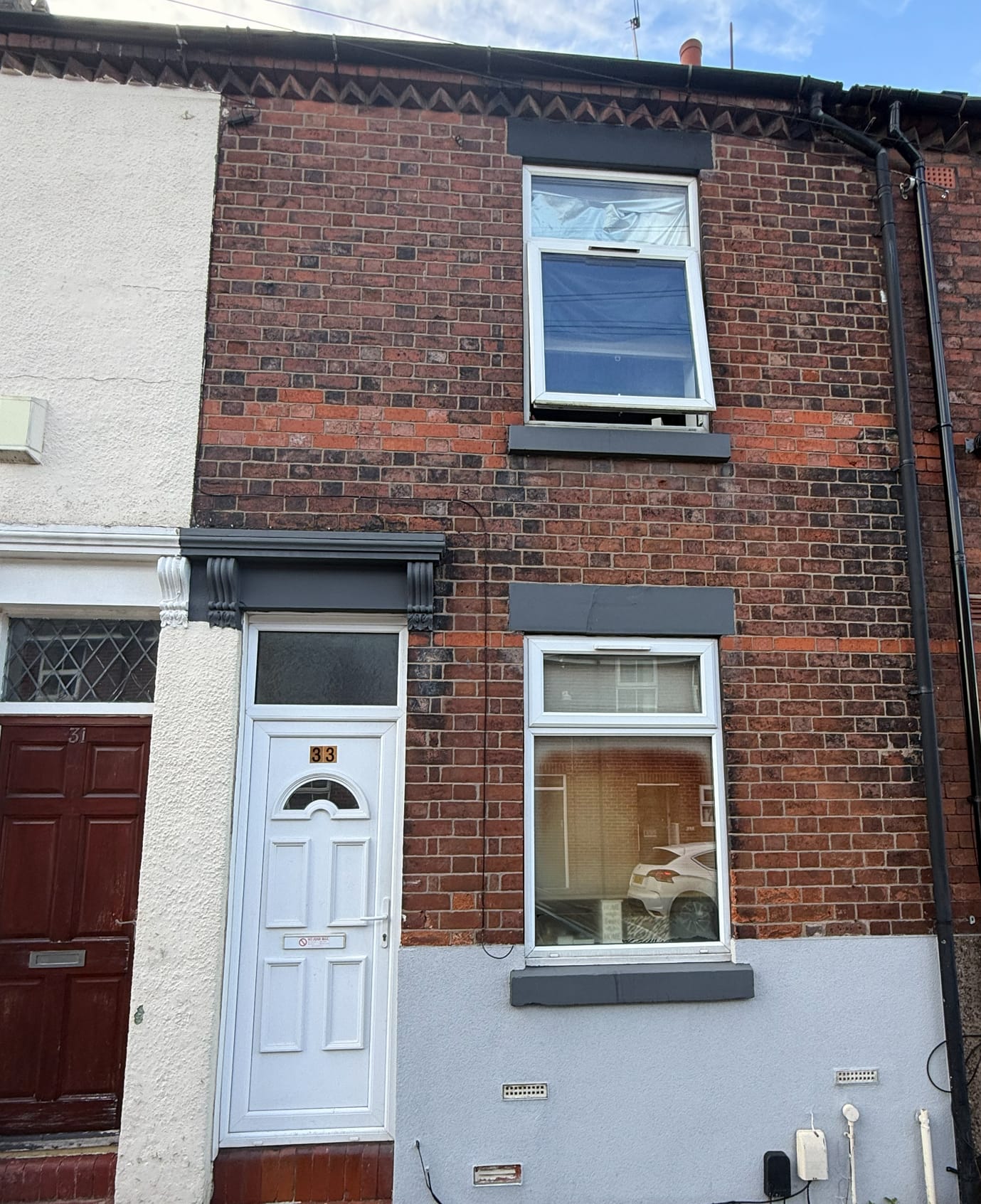 Front elevation of the property, current condition 2026