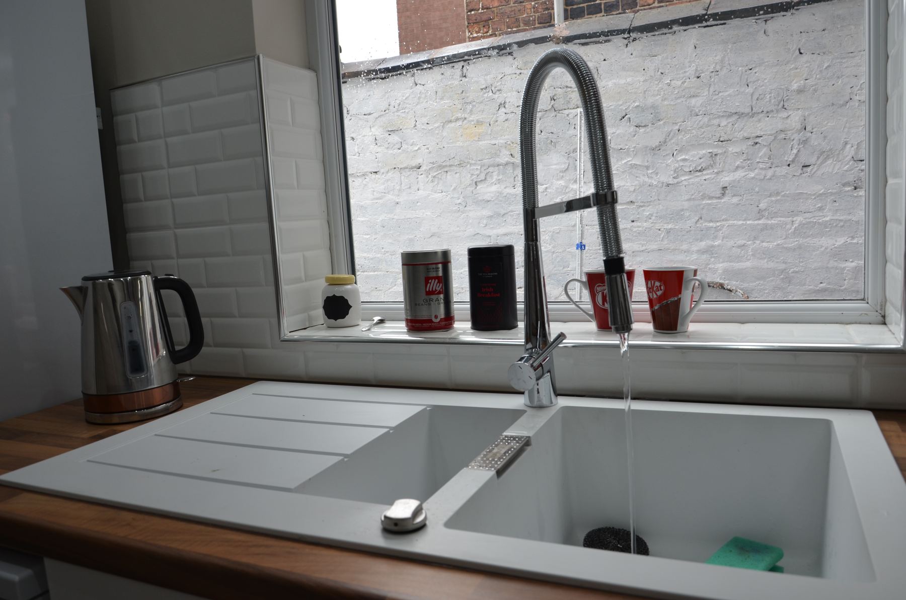 Kitchen sink and rear window after refurbishment